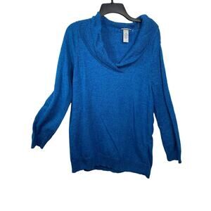 Catherine's Catherines sweater knit tunic top women's 14 - 16 bright blue neck